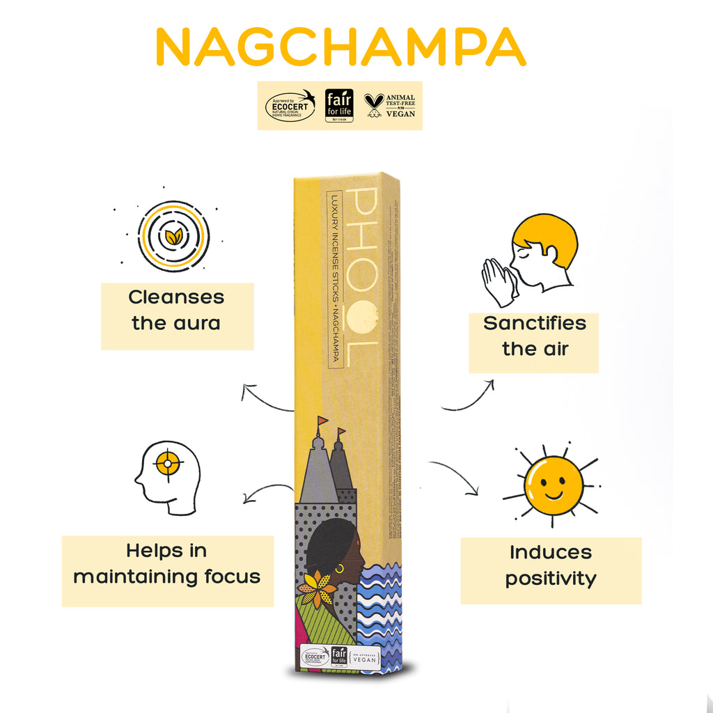 Phool Meditation Pack - Natural Incense Sticks (Nagchampa & Patchouli)