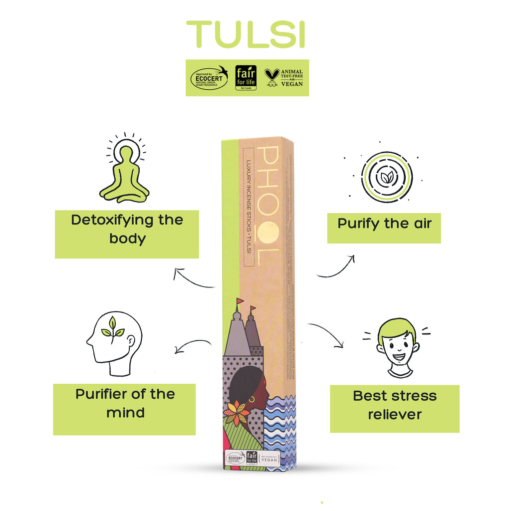 Phool Devotion Pack - Natural Incense Sticks (Tulsi & Jasmine)