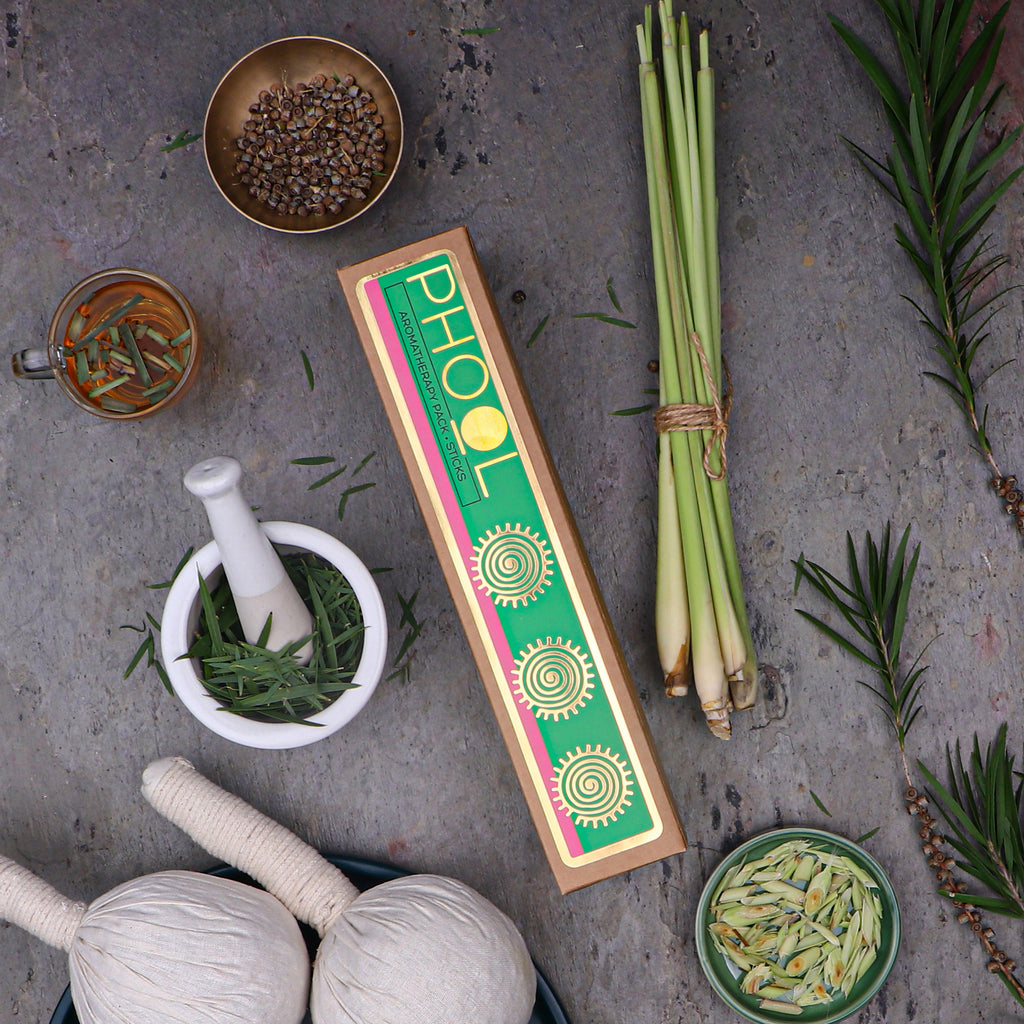 Phool Aromatherapy Pack - Natural Incense Sticks (Tea Tree & Lemongrass)
