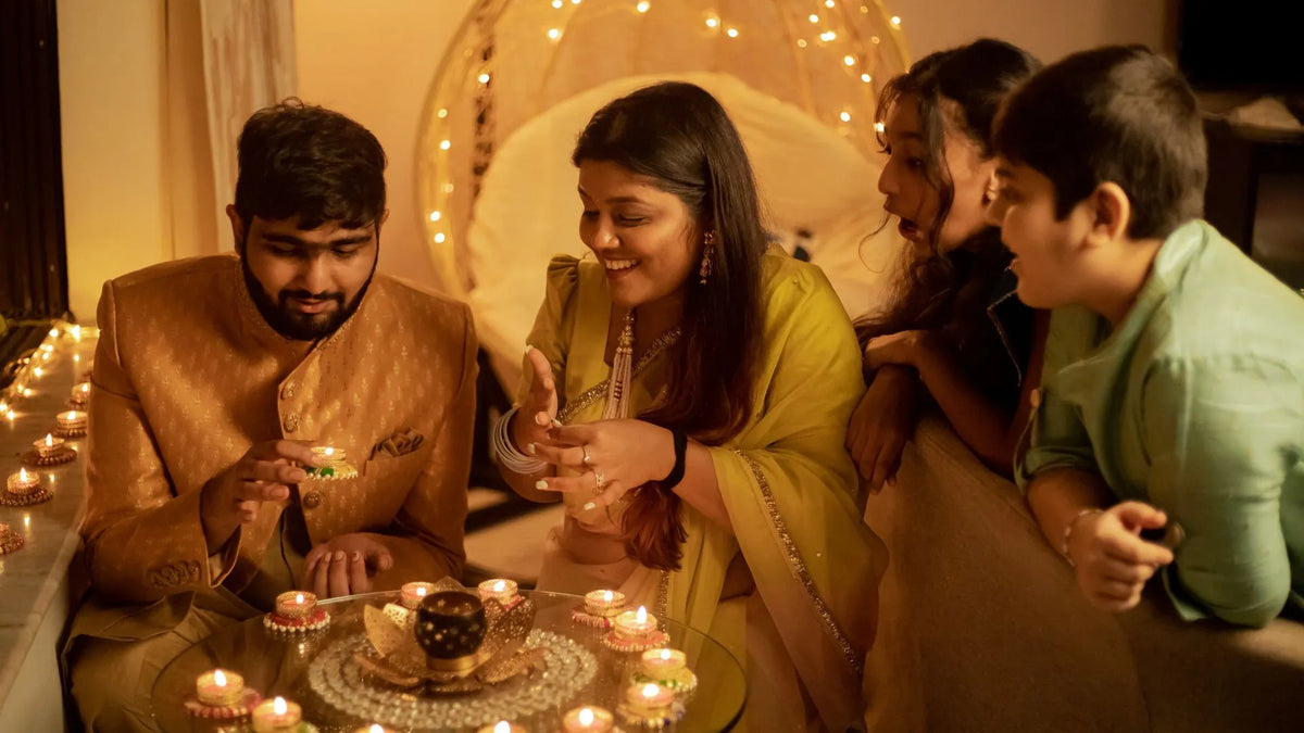 Colorful Diwali decorations with vibrant flowers, symbolizing the festival's joy and significance.