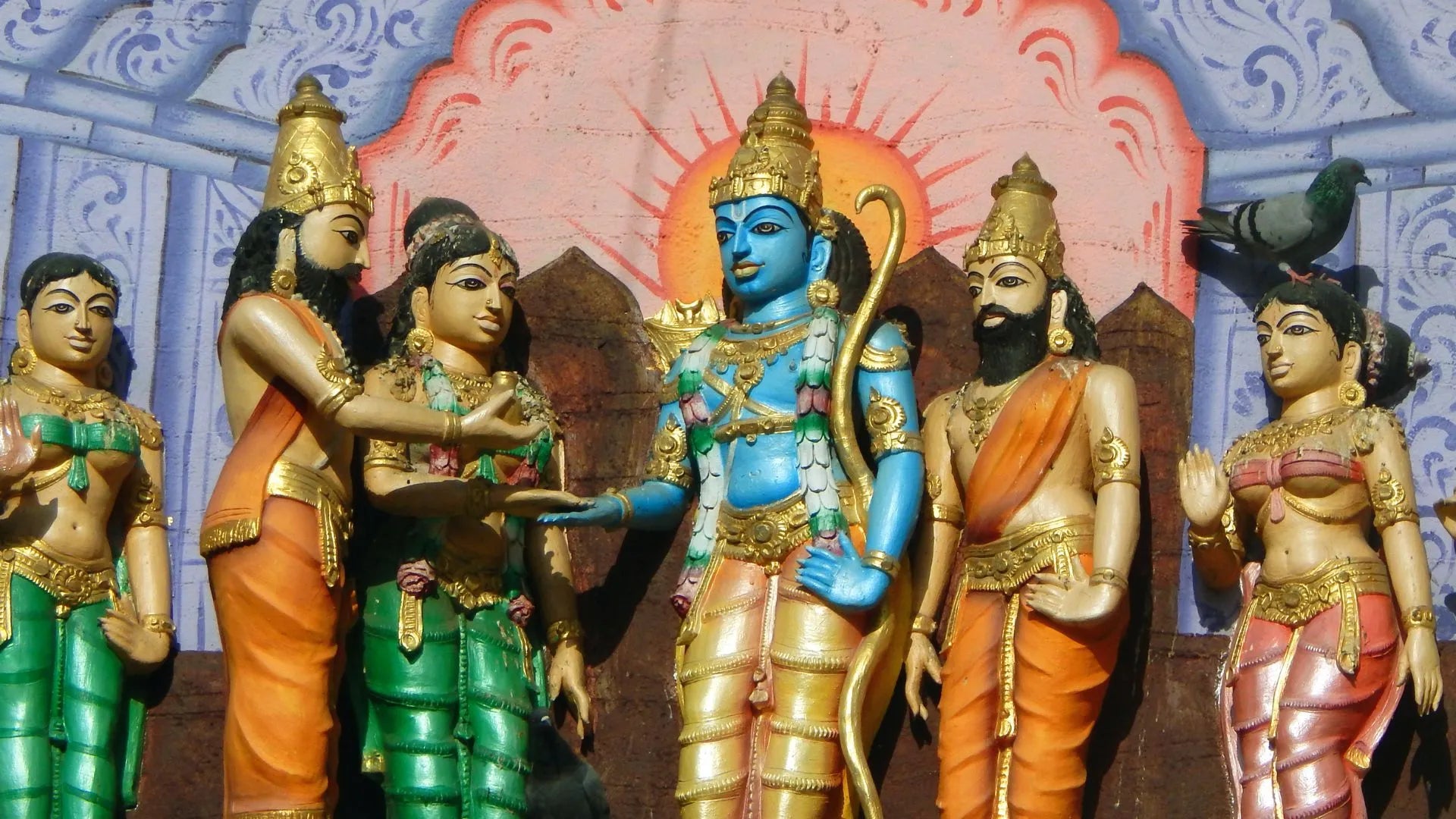 Image depicting various names of Lord Rama, symbolizing devotion and reverence in Hindu culture.