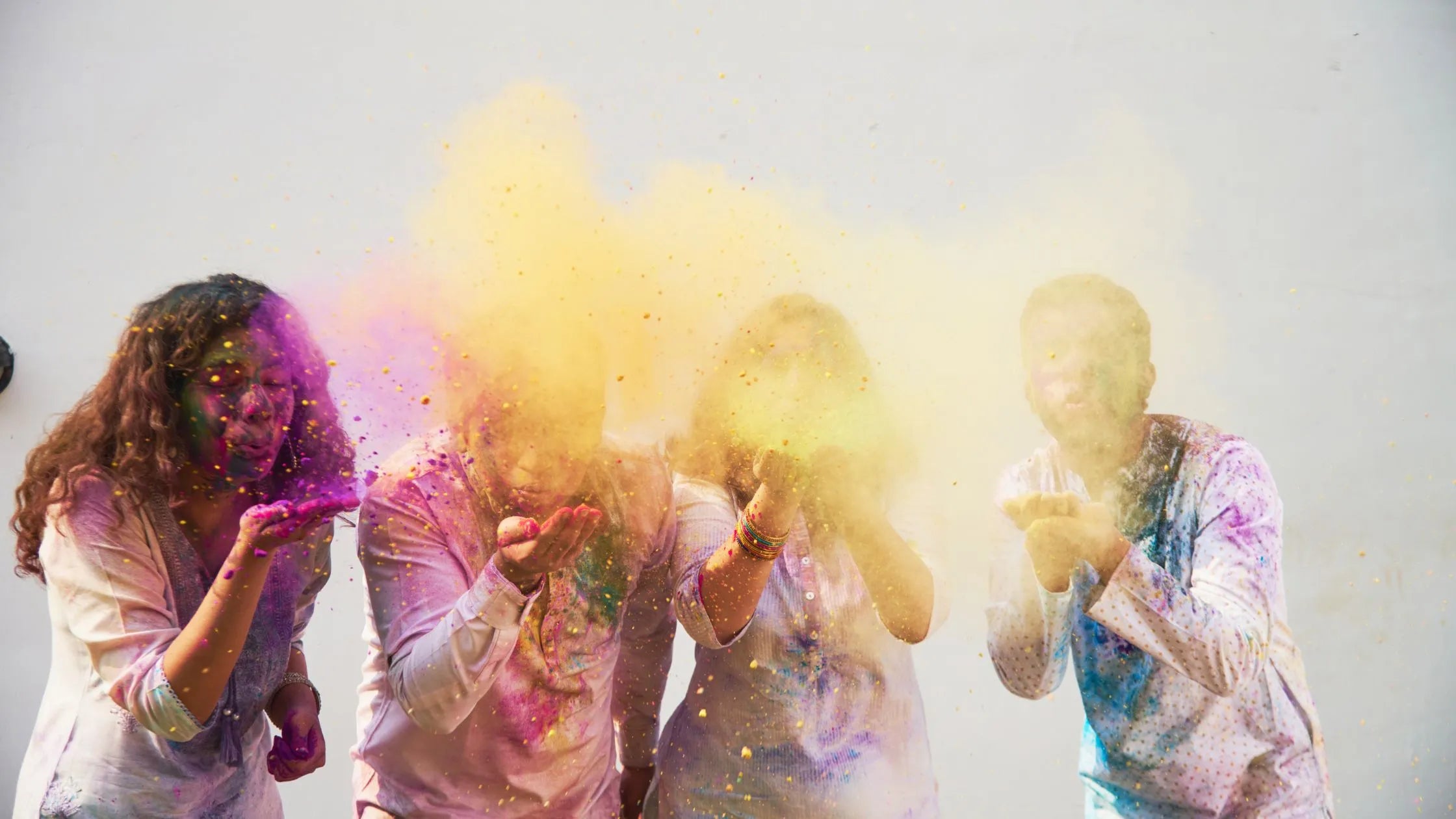 Vibrant Holi colors symbolizing joy, love, and the arrival of spring during the festival celebration.