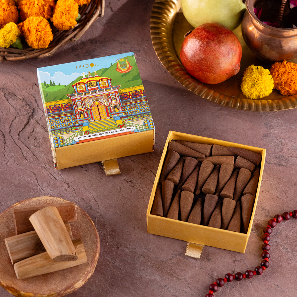 Kesar Phool Phool Badrinath Kesar Chandan Incense Cones – PHOOL