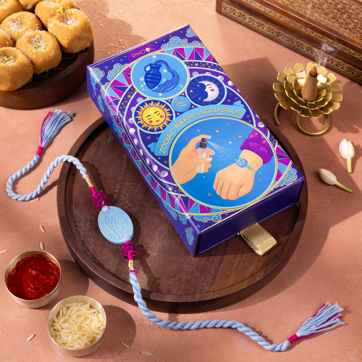 Phool Aquarius Zodiac Perfume Rakhi