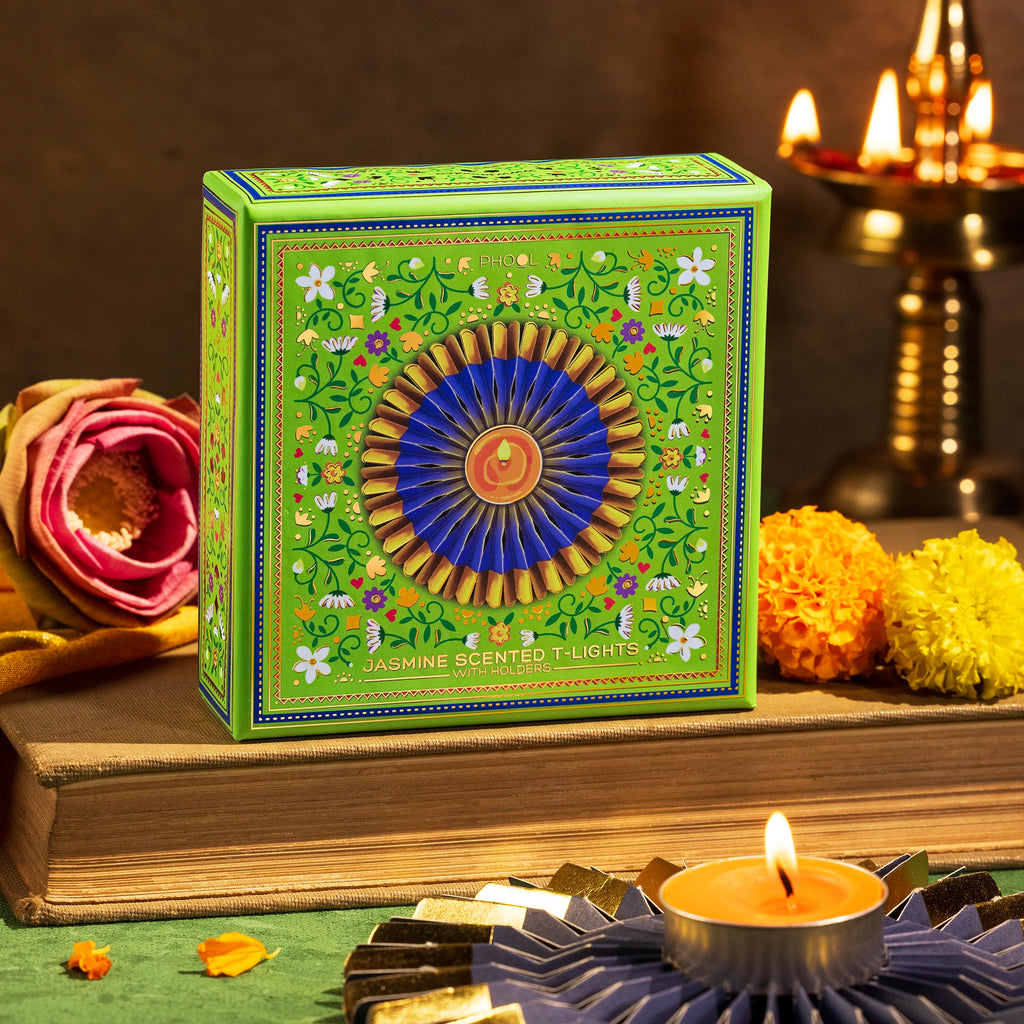 Phool Starry T-Light Holder with Scented Candles