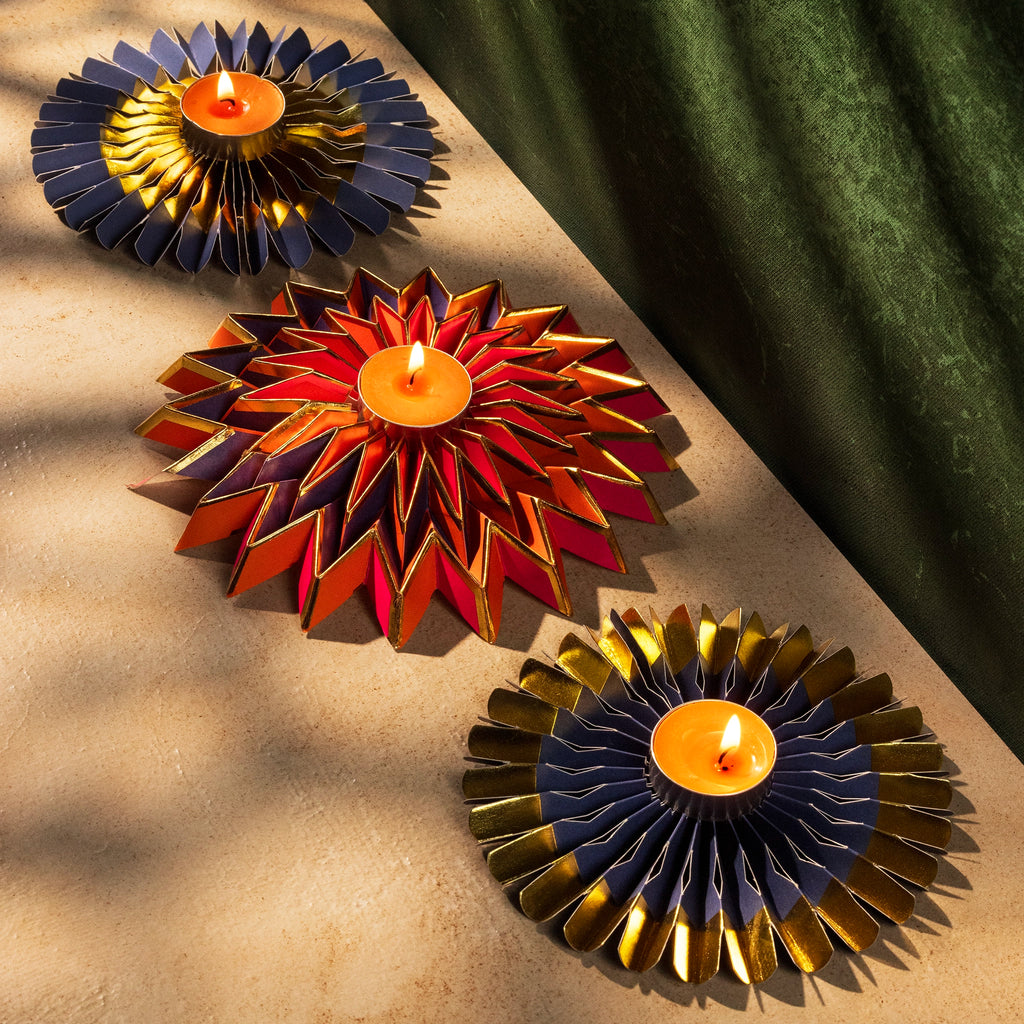 Phool Starry T-Light Holder with Scented Candles