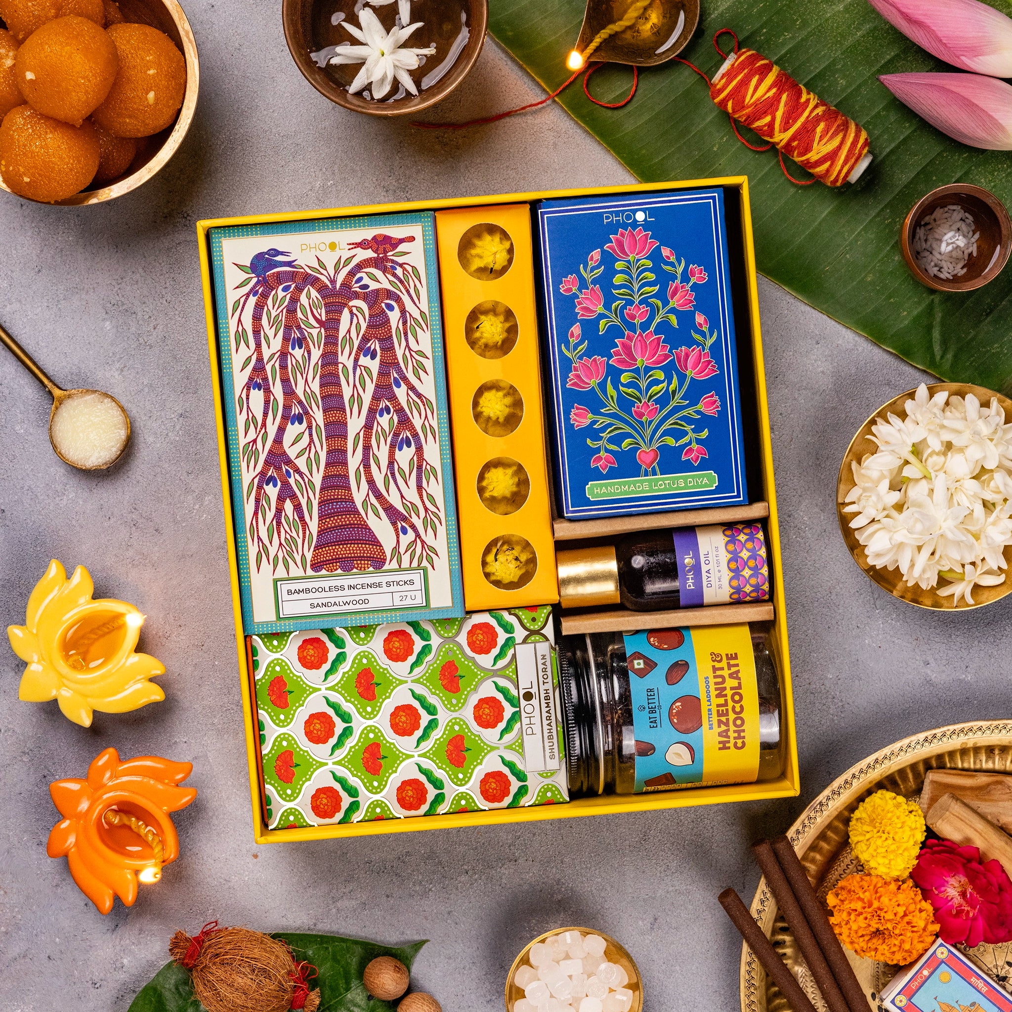 Phool Ganesha Gift Box inclusions