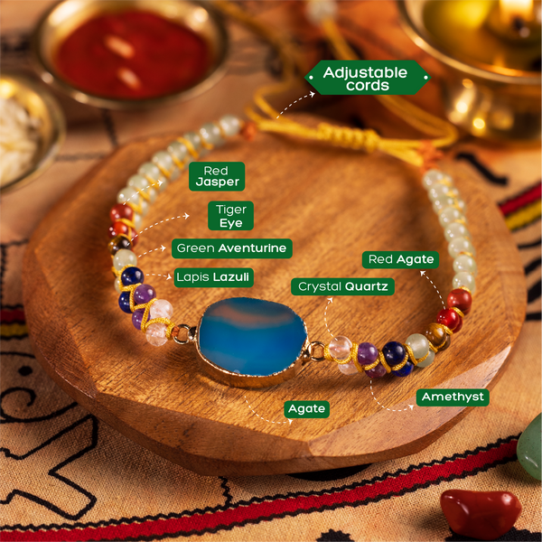 Phool Certified Blue Agate Bracelet Rakhi