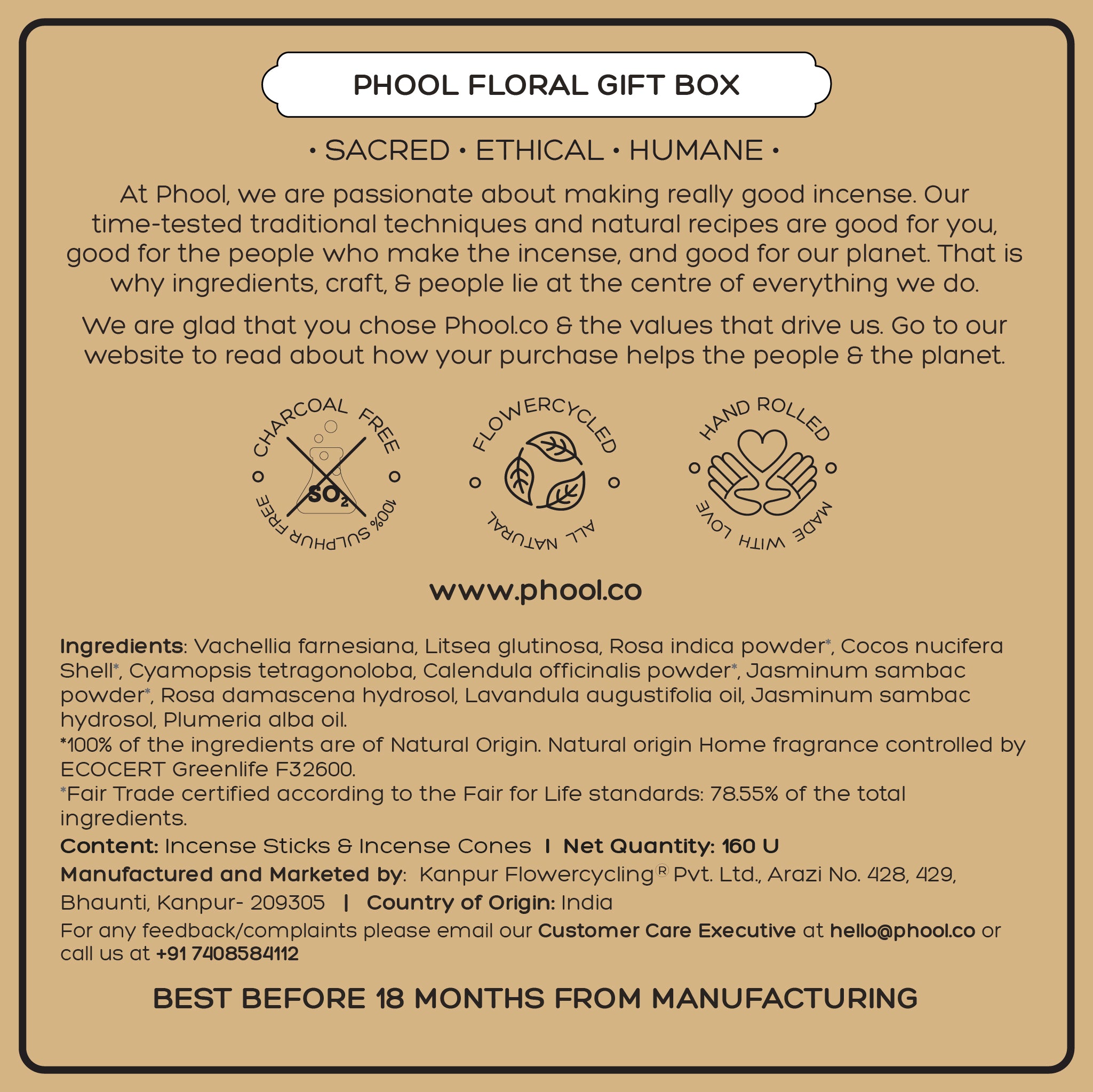 Phool Box Phool Floral Gift box - Natural Incense Collection (4 Fragrances)