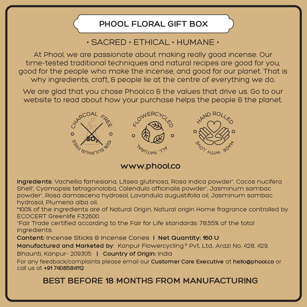 Phool Floral Gift box - Natural Incense Collection (4 Fragrances)