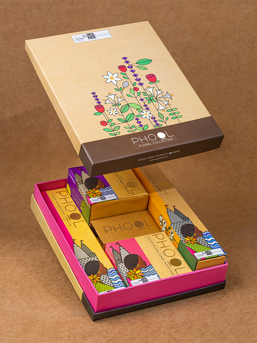 Phool Box Phool Floral Gift box - Natural Incense Collection (4 Fragrances)