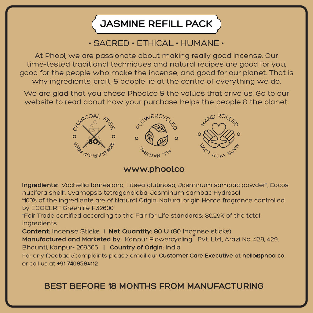 Phool Natural Incense Sticks Refill pack - Jasmine