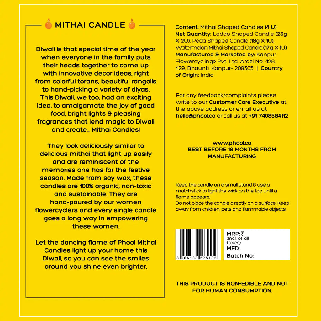 Phool Mithai Candles (Set of 4 Units)
