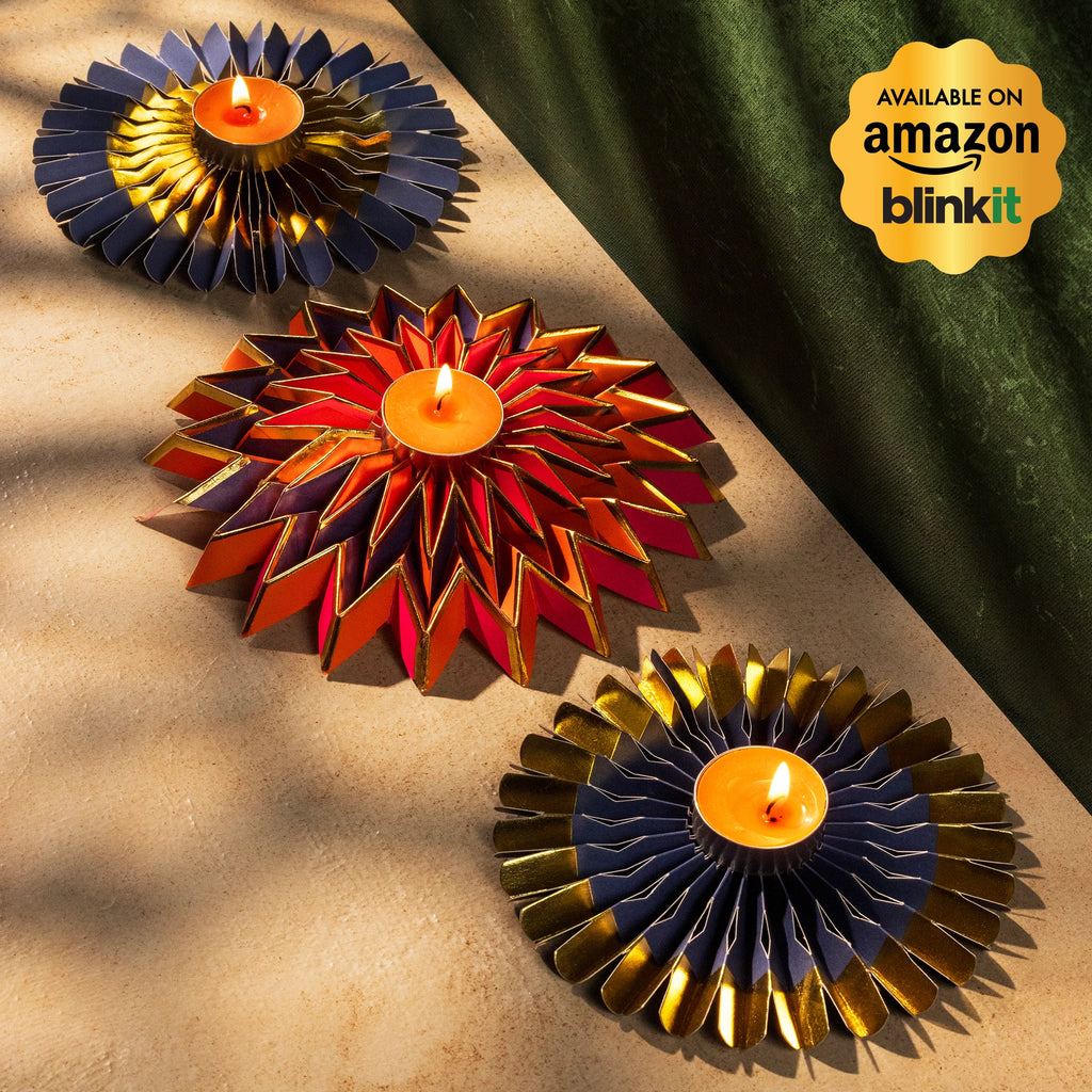 Phool Starry T-Light Holder with Scented Candles