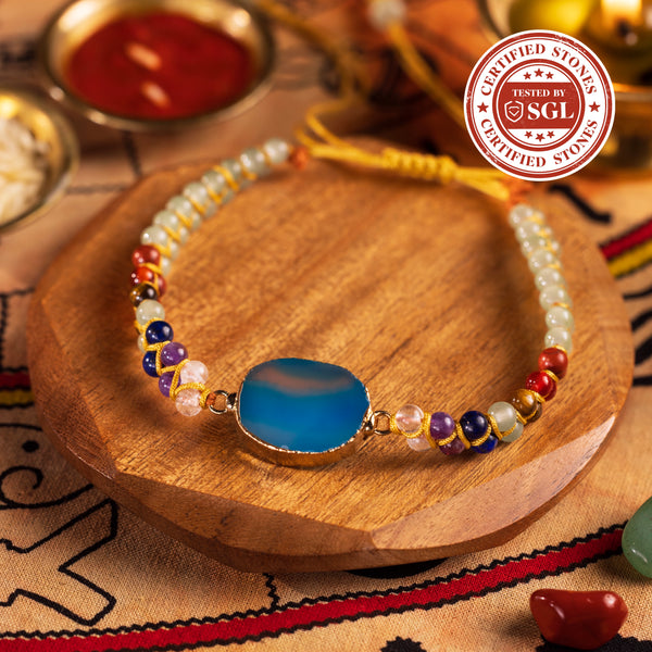Phool Certified Blue Agate Bracelet Rakhi