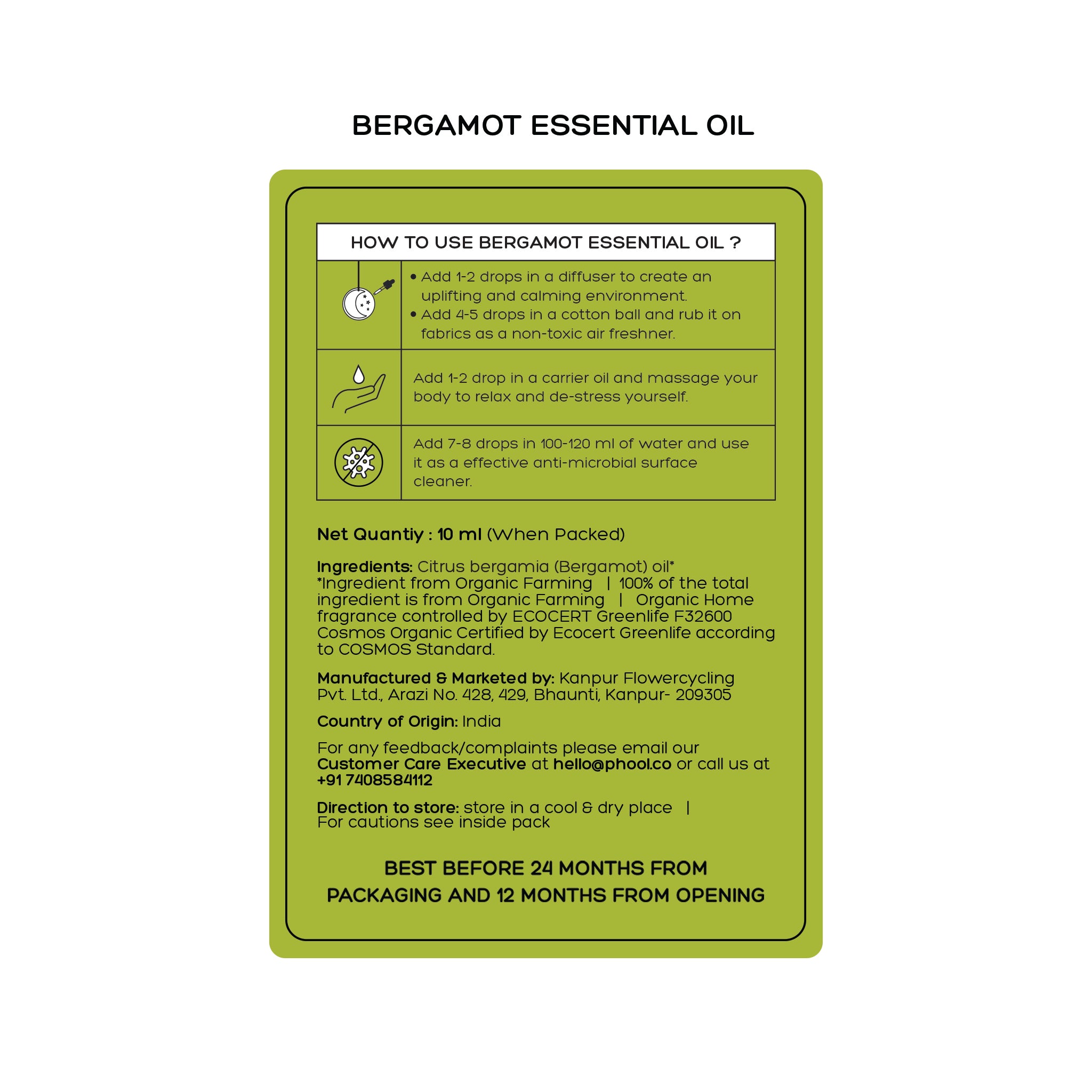 Phool Bergamot Essential Oil (10ml)