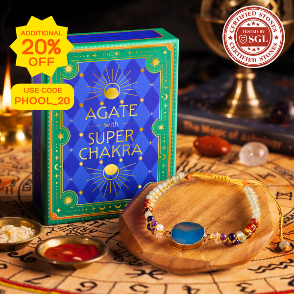Phool Certified Blue Agate Bracelet Rakhi