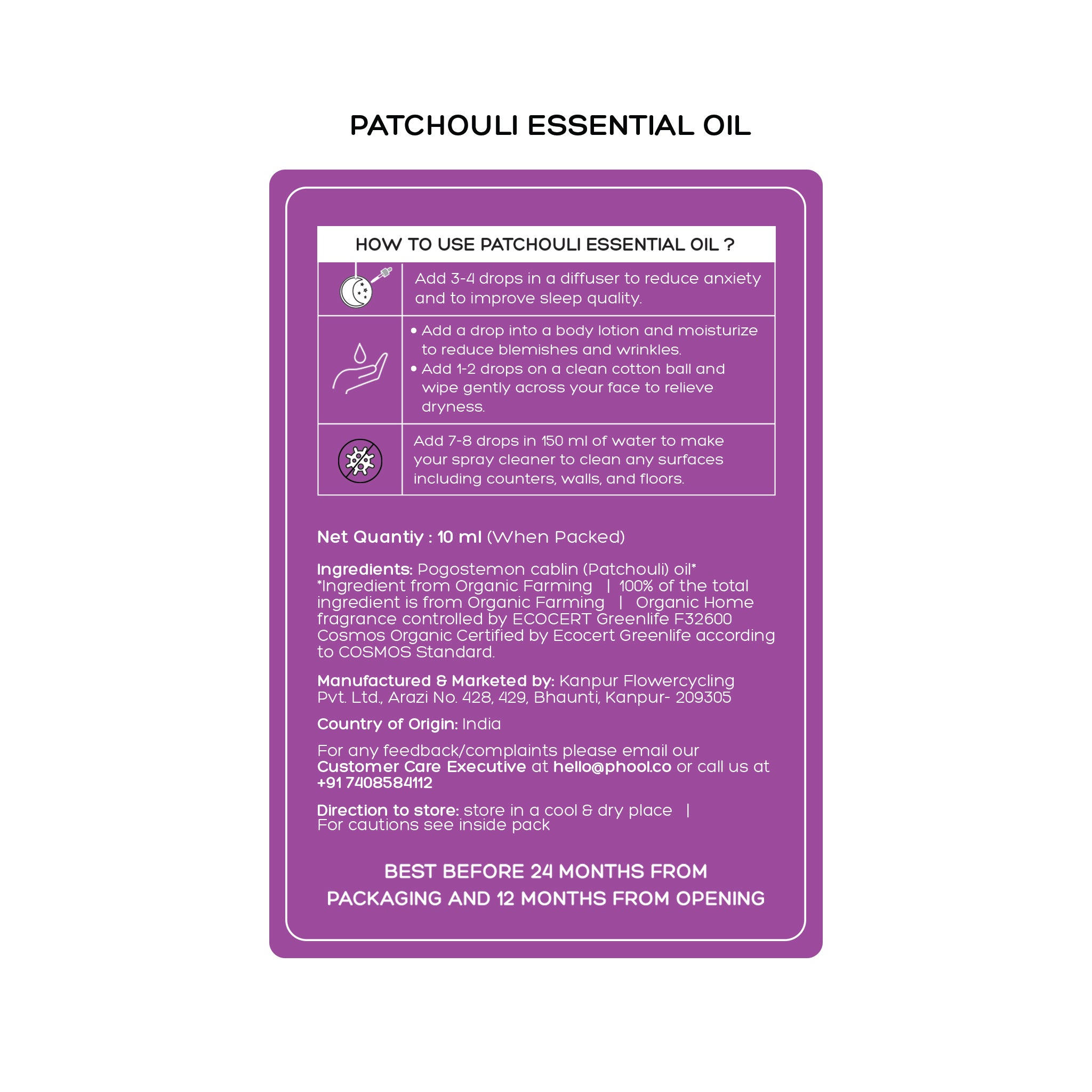 Phool Patchouli Essential Oil (10ml)