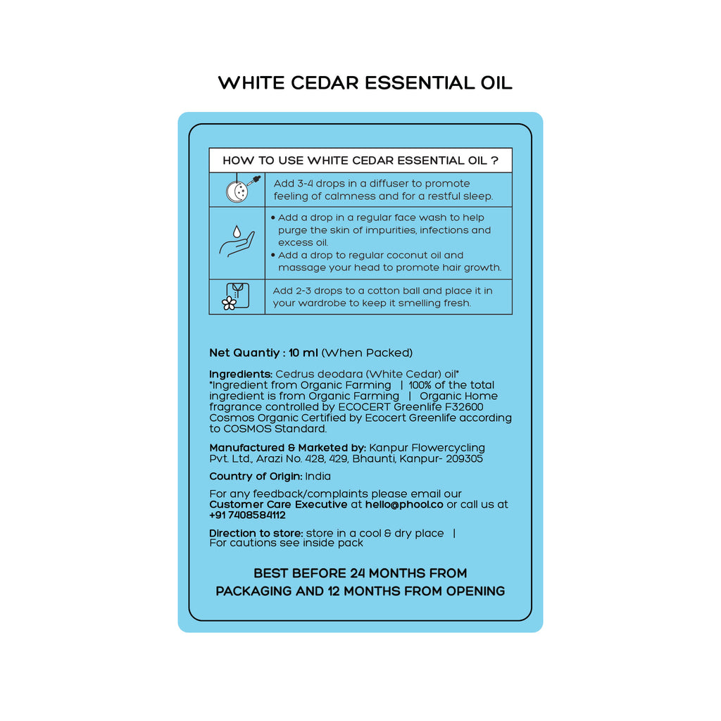 Phool White Cedar Essential Oil (10ml)