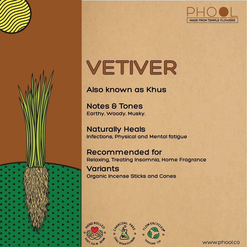 Phool Natural Incense Sticks - Vetiver Bundle Packs