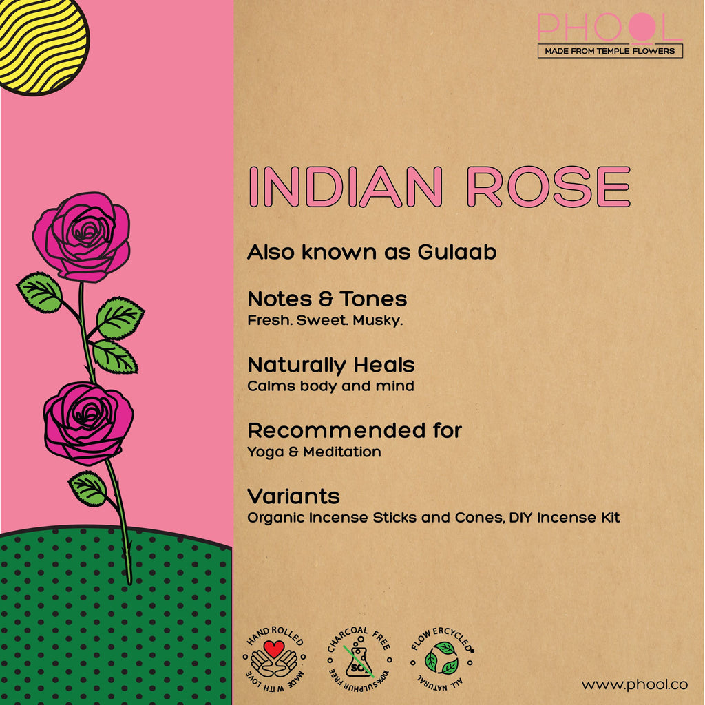 Phool Natural Incense Sticks - Indian Rose Bundle Packs
