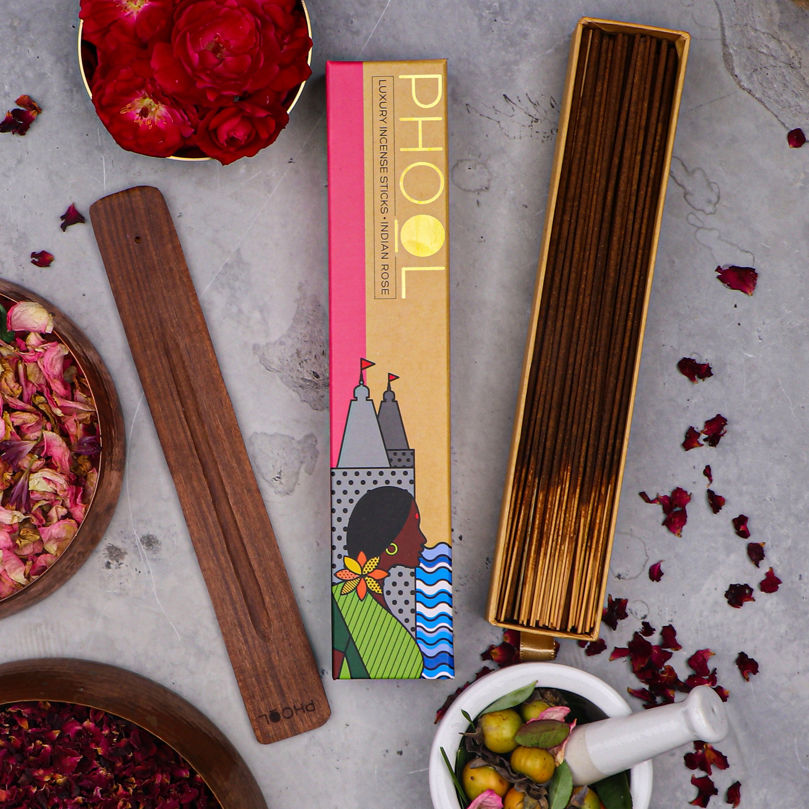Phool Natural Incense Sticks - Indian Rose Bundle Packs