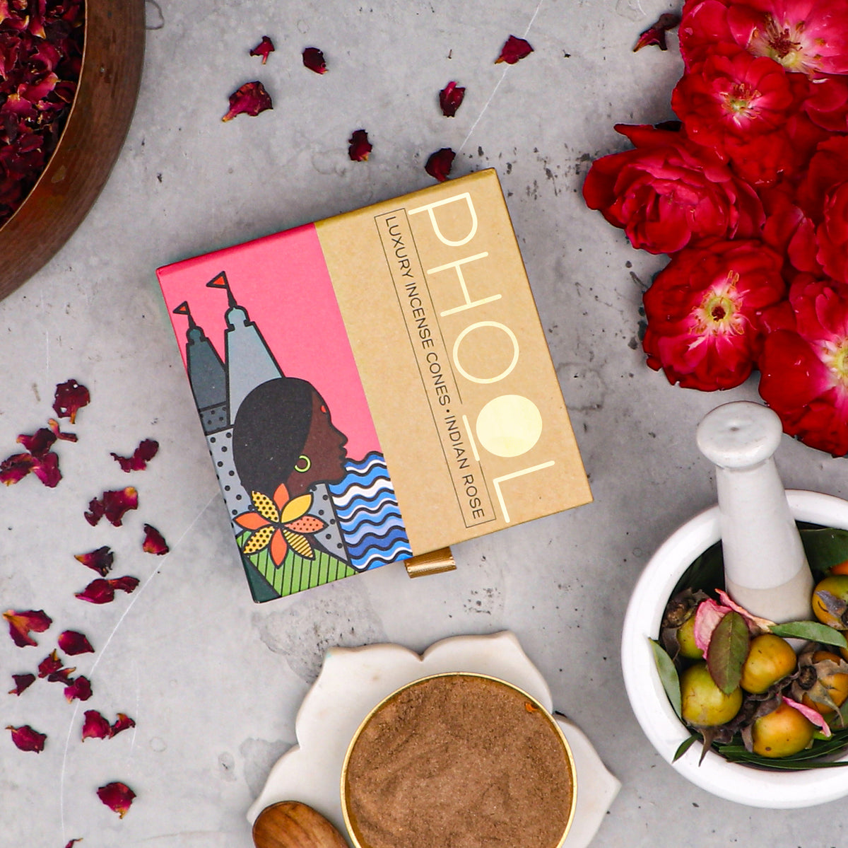 phool rose incense cones