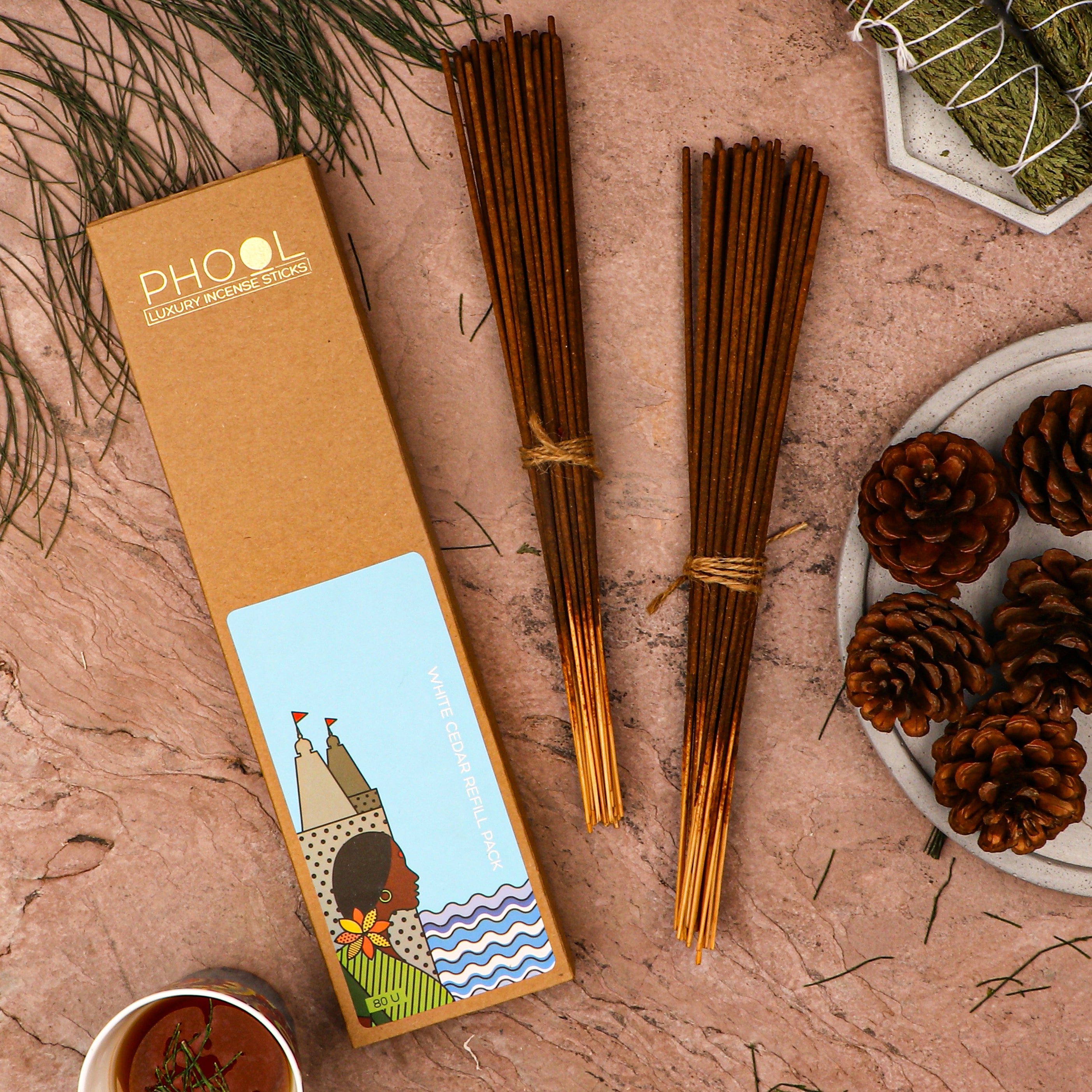 Phool Natural Incense Sticks Refill pack - White Cedar