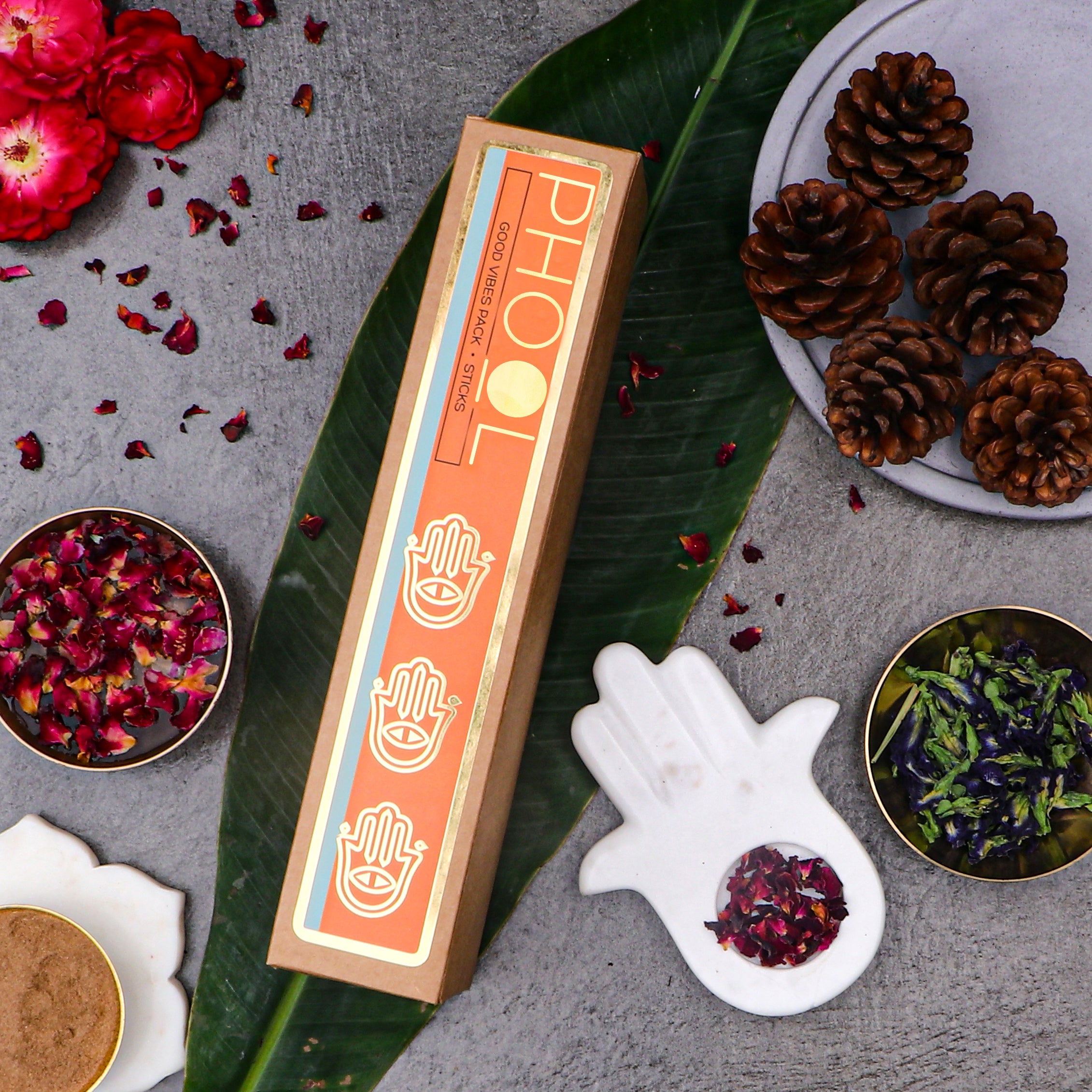 Phool Box Phool Goodvibes Pack - Natural Incense Sticks Indian Rose & White Cedar