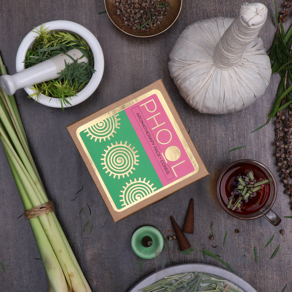 Phool Aromatherapy Pack - Natural Incense Cones Tea Tree & Lemongrass