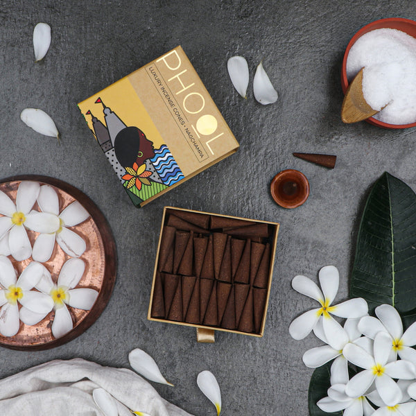 nag champa flower incense cones