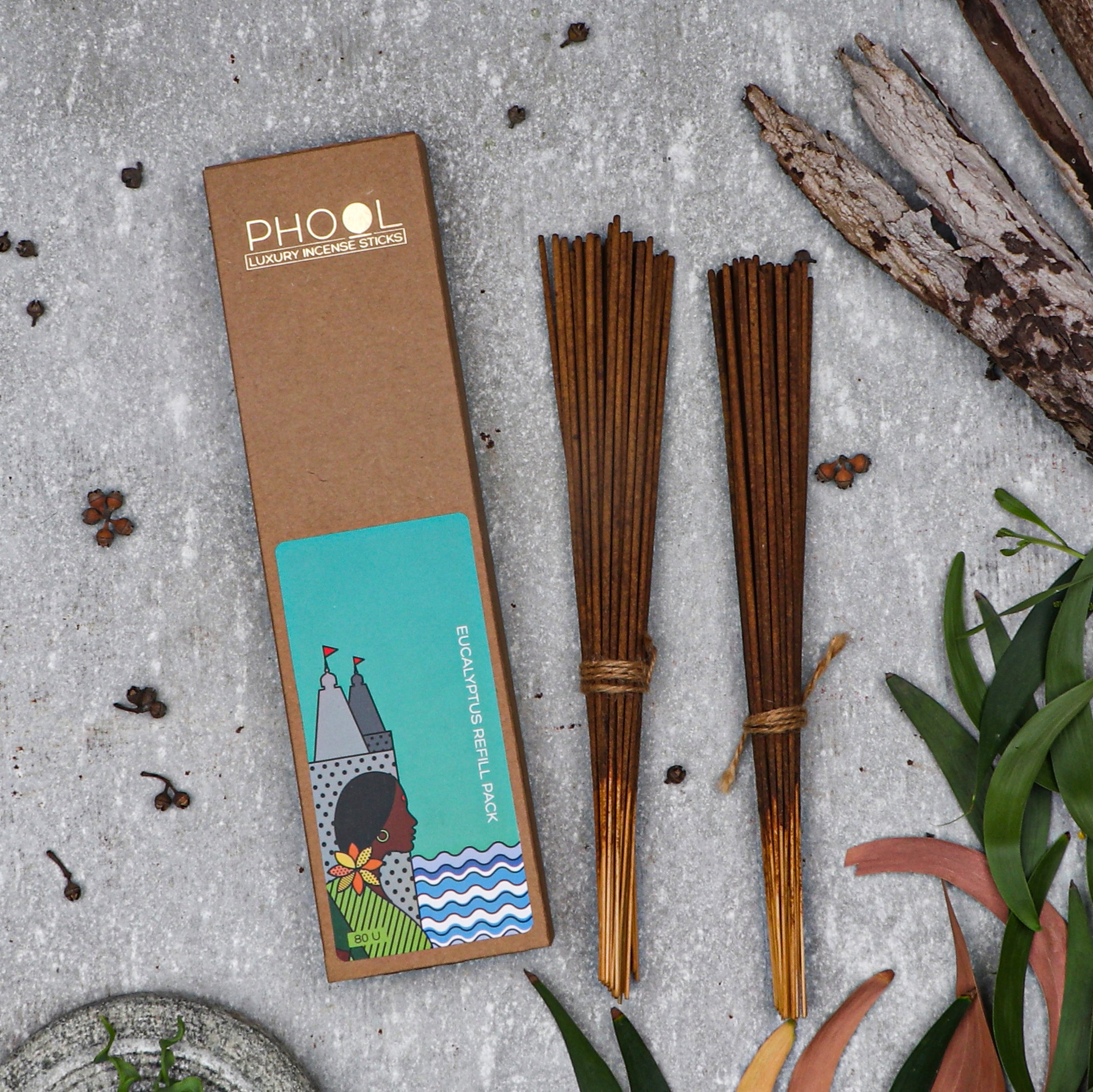 Phool Natural Incense Sticks Refill pack - Eucalyptus