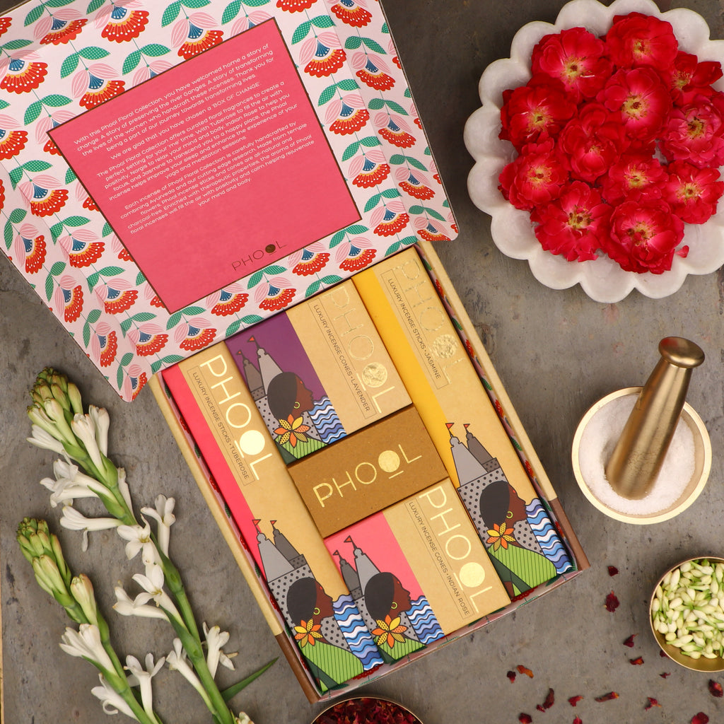 Phool Box Phool Floral Gift box - Natural Incense Collection (4 Fragrances)