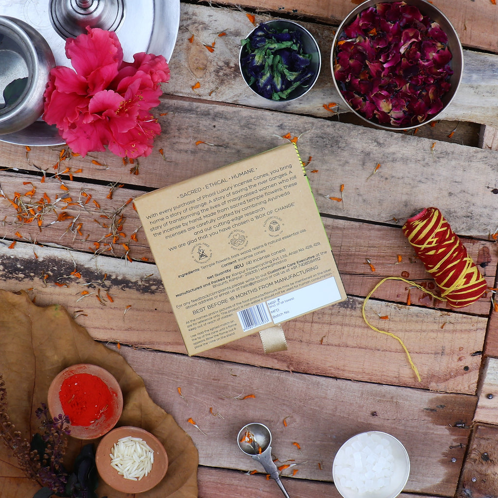 Phool Natural Incense Cones Tulsi Bundle Packs